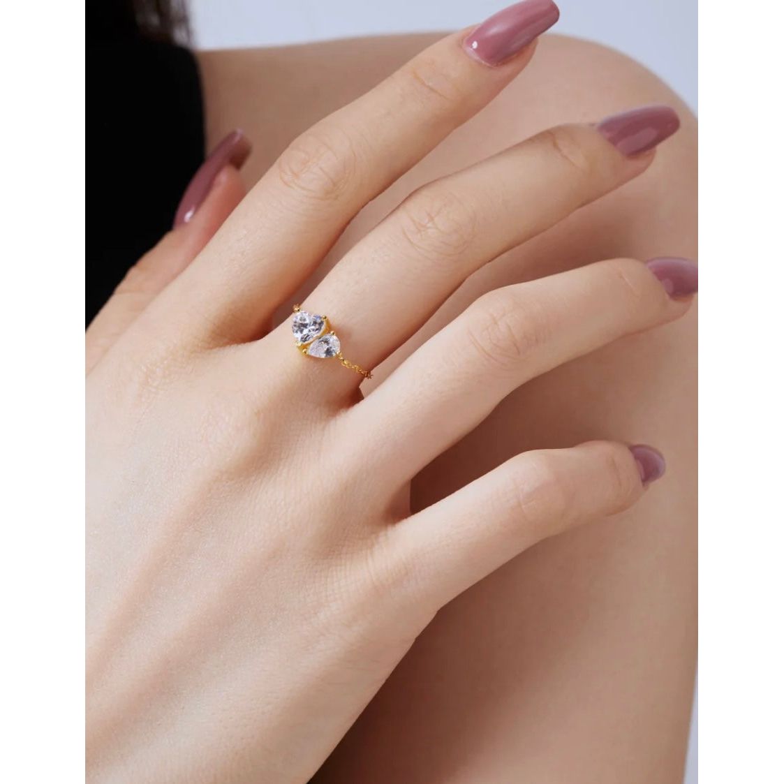 Mirabelle Pear Adjustable Ring