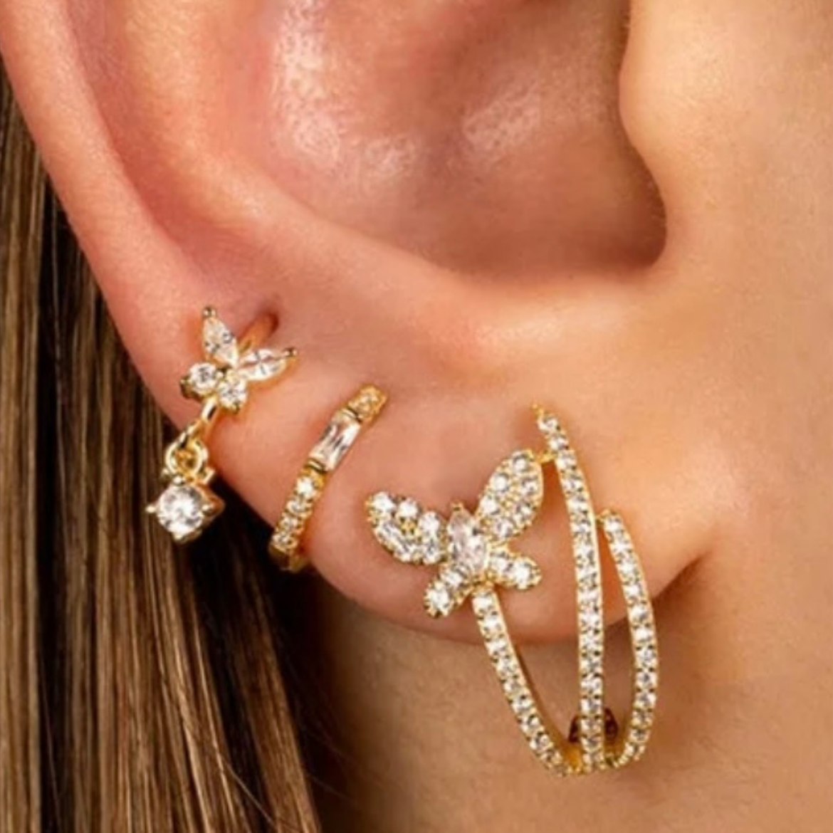 Gold Butterfly Earrings