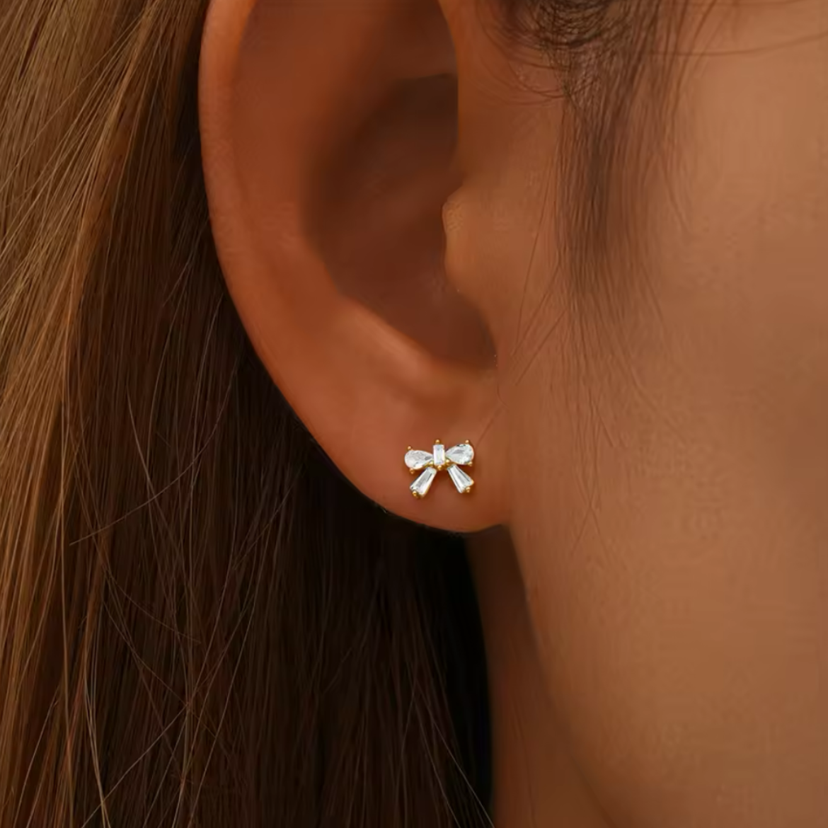 Bambi Bow Silver Earrings