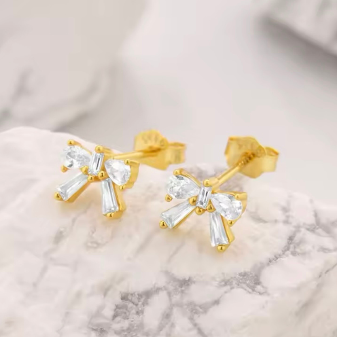 Bambi Bow Gold Earrings